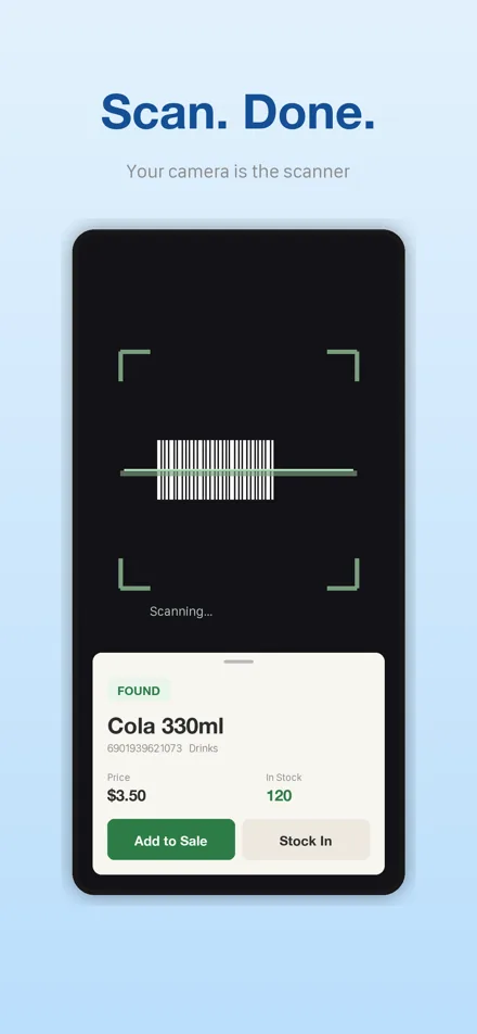 StockEasy: Barcode scanning screen